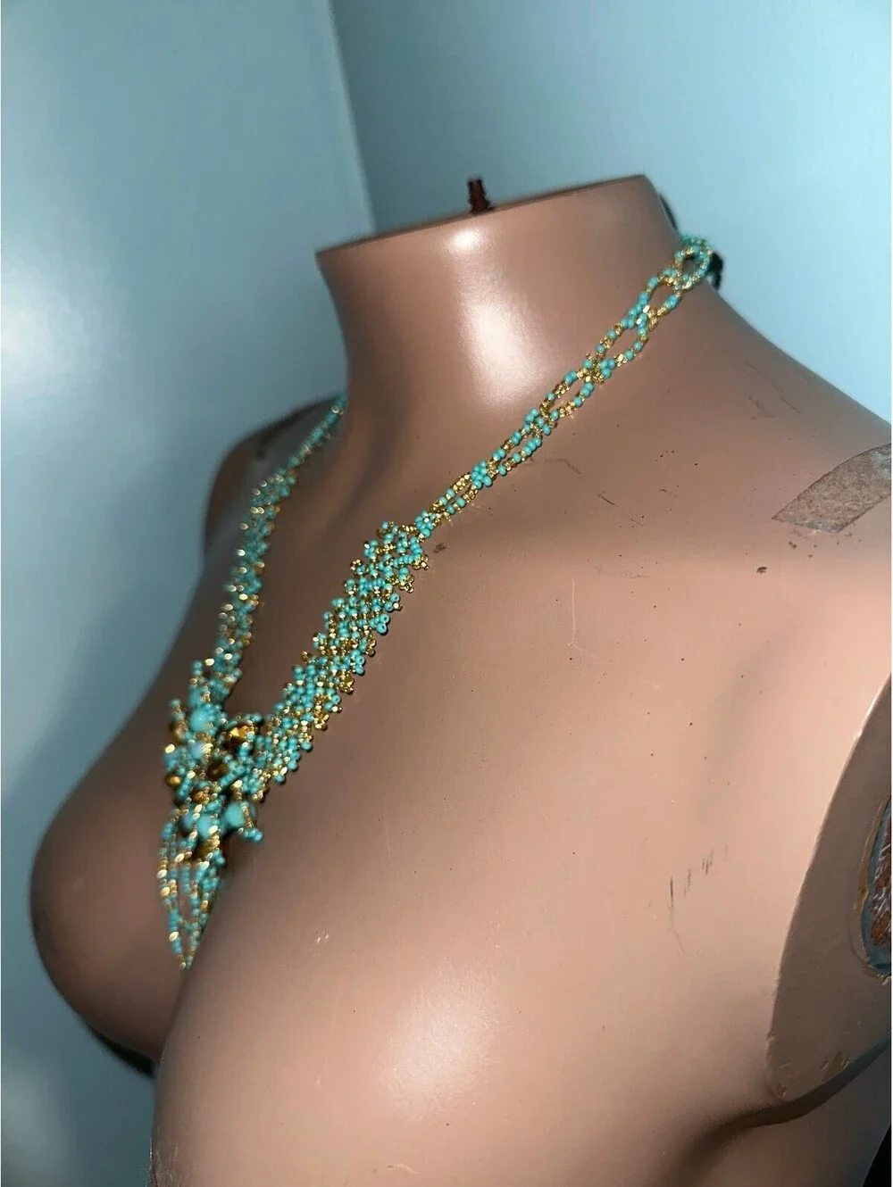 Y2K Multi-Color Beaded Necklace and Cuff Set New